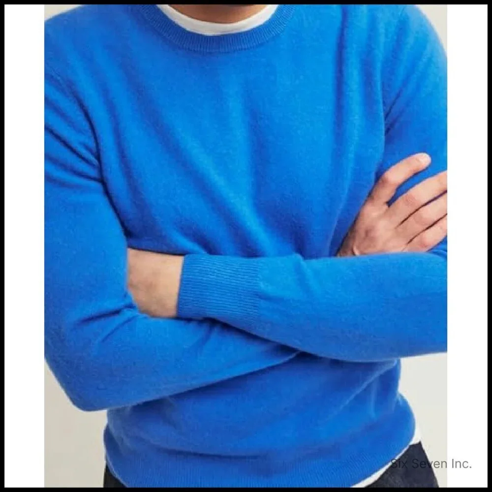 Men's Cashmere Crewneck Sweater Classic Elegant Minimal Luxury Pullover